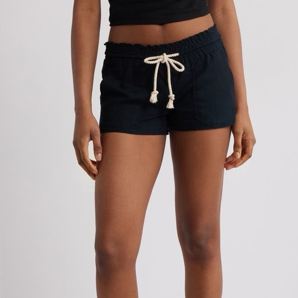 Roxy Oceanside Cotton Drawstring Shorts - Picture 1 of 7